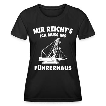 Kranführer Kran Kranfahrer - Frauen Funktions-T-Shirt - Schwarz - Vorne - AI Model Female 172 light (172cm)