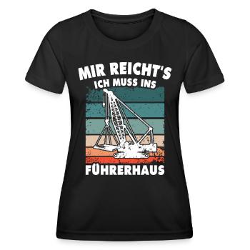 Kranführer Kran Kranfahrer - Frauen Funktions-T-Shirt - Schwarz - Vorne - AI Model Female 172 light (172cm)