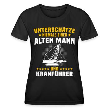 Kranführer Kran Kranfahrer - Frauen Funktions-T-Shirt - Schwarz - Vorne - AI Model Female 172 light (172cm)