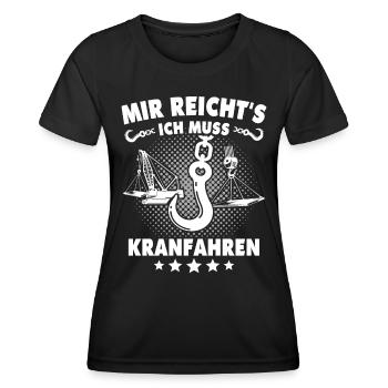 Kranführer Kran Kranfahrer - Frauen Funktions-T-Shirt - Schwarz - Vorne - AI Model Female 172 light (172cm)