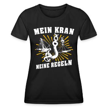 Kranführer Kran Kranfahrer - Frauen Funktions-T-Shirt - Schwarz - Vorne - AI Model Female 172 light (172cm)