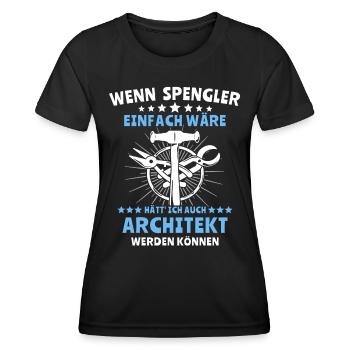Spengler Spengeln Bauspengler - Frauen Funktions-T-Shirt - Schwarz - Vorne - AI Model Female 172 light (172cm)