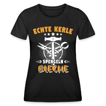 Spengler Spengeln Bauspengler - Frauen Funktions-T-Shirt - Schwarz - Vorne - AI Model Female 172 light (172cm)