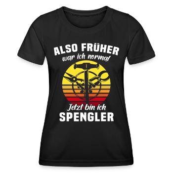 Spengler Spengeln Bauspengler - Frauen Funktions-T-Shirt - Schwarz - Vorne - AI Model Female 172 light (172cm)