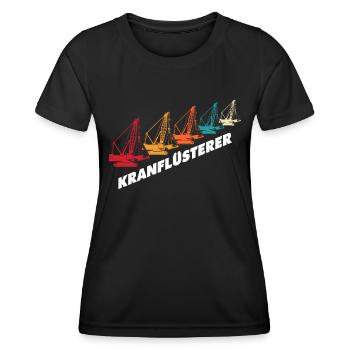 Kranführer Raupenkran Kranfahrer - Frauen Funktions-T-Shirt - Schwarz - Vorne - AI Model Female 172 light (172cm)