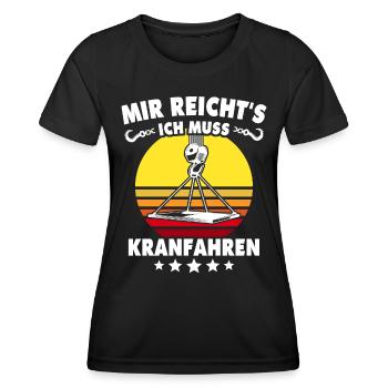 Kranführer Raupenkran Kranfahrer - Frauen Funktions-T-Shirt - Schwarz - Vorne - AI Model Female 172 light (172cm)