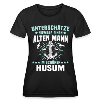 Husum Männer Husumer Mann - Frauen Funktions-T-Shirt - Schwarz - Vorne - AI Model Female 172 light (172cm)