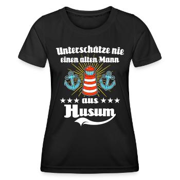 Husum Männer Husumer Mann - Frauen Funktions-T-Shirt - Schwarz - Vorne - AI Model Female 172 light (172cm)