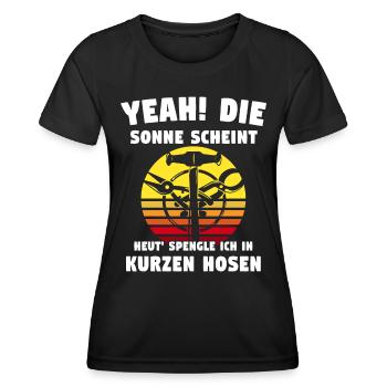 Spengler Bauspengler Spengeln - Frauen Funktions-T-Shirt - Schwarz - Vorne - AI Model Female 172 light (172cm)