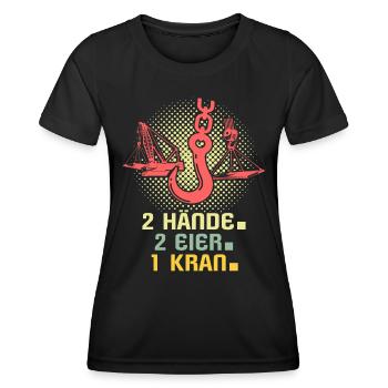Kranführer Kranfahrer Kran Raupenkran - Frauen Funktions-T-Shirt - Schwarz - Vorne - AI Model Female 172 light (172cm)