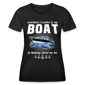Captain Captain Boat Owner Boat - Women's Functional T-Shirt - black - Front - AI Model Female 172 light (172cm)