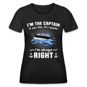 Captain Always Right Kapitän - Women's Functional T-Shirt - black - Front - AI Model Female 172 light (172cm)