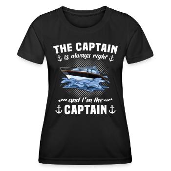 Captain Always Right Kapitän - Women's Functional T-Shirt - black - Front - AI Model Female 172 light (172cm)
