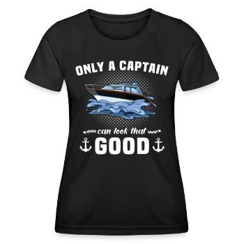 Captain Boat Owner Captain - Women's Functional T-Shirt - black - Front - AI Model Female 172 light (172cm)