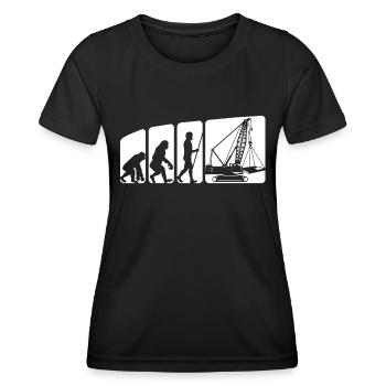 Crane Operator Evolution Crane Driver - Women's Functional T-Shirt - black - Front - AI Model Female 172 light (172cm)