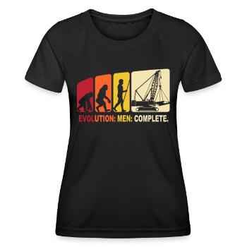 Crane Operator Evolution Crane Driver - Women's Functional T-Shirt - black - Front - AI Model Female 172 light (172cm)