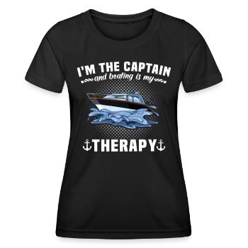 Captain Sailing Motorboat Captain - Women's Functional T-Shirt - black - Front - AI Model Female 172 light (172cm)