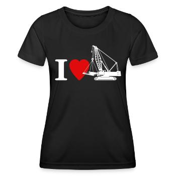 Crane operator Dear crane operator Love Cranes - Women's Functional T-Shirt - black - Front - AI Model Female 172 light (172cm)