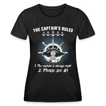 Captain My Boat My Rules Kapitän - Women's Functional T-Shirt - black - Front - AI Model Female 172 light (172cm)