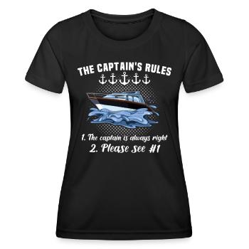 Captain My Boat My Rules Kapitän - Women's Functional T-Shirt - black - Front - AI Model Female 172 light (172cm)