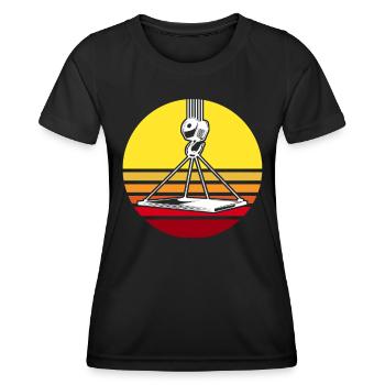 Crane operator Crawler crane Crane driver crane - Women's Functional T-Shirt - black - Front - AI Model Female 172 light (172cm)
