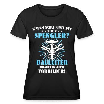 Spengler Bauspengler - Frauen Funktions-T-Shirt - Schwarz - Vorne - AI Model Female 172 light (172cm)