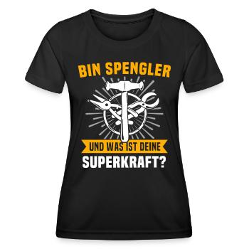 Spengler Bauspengler - Frauen Funktions-T-Shirt - Schwarz - Vorne - AI Model Female 172 light (172cm)