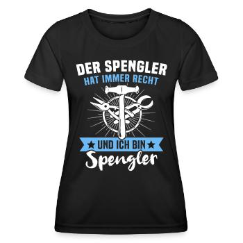 Spengler Bauspengler - Frauen Funktions-T-Shirt - Schwarz - Vorne - AI Model Female 172 light (172cm)