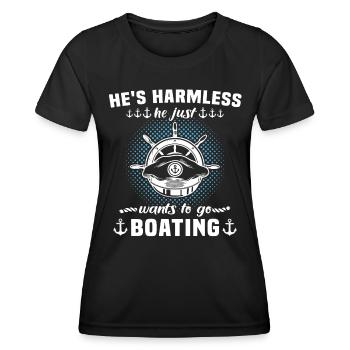 Captain Boat Sayings Boat Owner - Women's Functional T-Shirt - black - Front - AI Model Female 172 light (172cm)