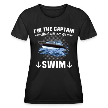 Captain Boat Sayings Boat Owner - Women's Functional T-Shirt - black - Front - AI Model Female 172 light (172cm)