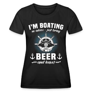 Captain Beer Boat Sayings - Women's Functional T-Shirt - black - Front - AI Model Female 172 light (172cm)