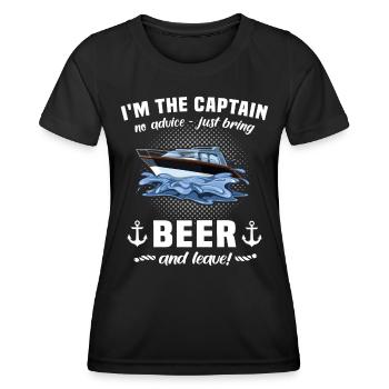Dictons du capitaine Beer Boat - T-shirt sport Femme - noir - Devant - AI Model Female 172 light (172cm)
