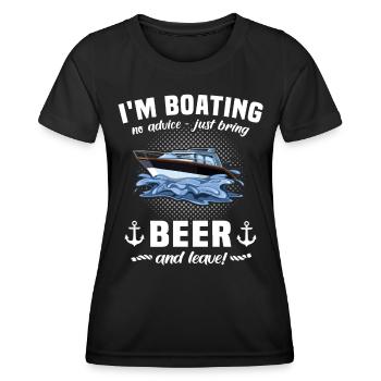 Captain Beer Boat Sayings - Women's Functional T-Shirt - black - Front - AI Model Female 172 light (172cm)
