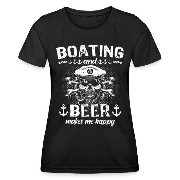 Captain Beer Boat Sayings - Women's Functional T-Shirt - black - Front - AI Model Female 172 light (172cm)