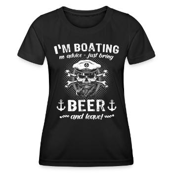 Captain Beer Boat Sayings - Women's Functional T-Shirt - black - Front - AI Model Female 172 light (172cm)