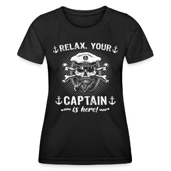 Captain Kapitän - Women's Functional T-Shirt - black - Front - AI Model Female 172 light (172cm)