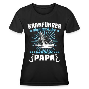 Kranführer Papa Kranfahrer Vater - Frauen Funktions-T-Shirt - Schwarz - Vorne - AI Model Female 172 light (172cm)