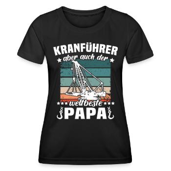 Kranführer Papa Kranfahrer Vater - Frauen Funktions-T-Shirt - Schwarz - Vorne - AI Model Female 172 light (172cm)