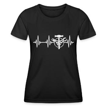 Building tinsmith ECG Spengler heart line - Women's Functional T-Shirt - black - Front - AI Model Female 172 light (172cm)