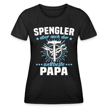 Spengler Papa Bauspengler Vater - Frauen Funktions-T-Shirt - Schwarz - Vorne - AI Model Female 172 light (172cm)