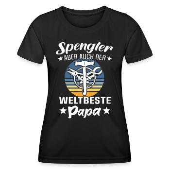 Spengler Papa Bauspengler Vater - Frauen Funktions-T-Shirt - Schwarz - Vorne - AI Model Female 172 light (172cm)