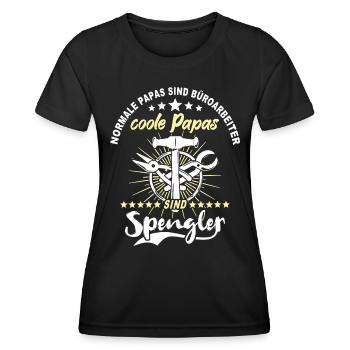 Spengler Papa Bauspengler Vater - Frauen Funktions-T-Shirt - Schwarz - Vorne - AI Model Female 172 light (172cm)