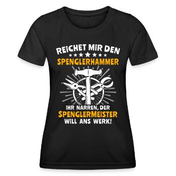 Spengler Spengeln Bauspengler - Frauen Funktions-T-Shirt - Schwarz - Vorne - AI Model Female 172 light (172cm)