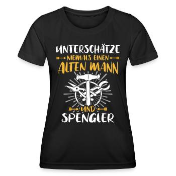 Spengler Spengeln Bauspengler - Frauen Funktions-T-Shirt - Schwarz - Vorne - AI Model Female 172 light (172cm)