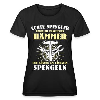 Spengler Spengeln Bauspengler - Frauen Funktions-T-Shirt - Schwarz - Vorne - AI Model Female 172 light (172cm)