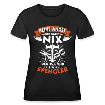 Spengler Spengeln Bauspengler - Frauen Funktions-T-Shirt - Schwarz - Vorne - AI Model Female 172 light (172cm)