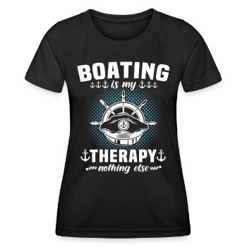 Captain Boating Therapy - Frauen Funktions-T-Shirt - Schwarz - Vorne - AI Model Female 172 light (172cm)