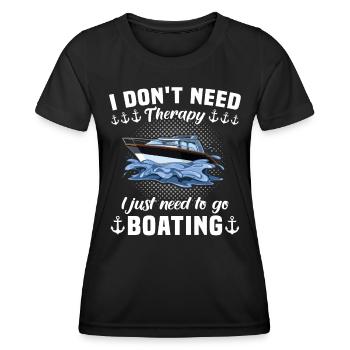 Captain Boating Therapy - Frauen Funktions-T-Shirt - Schwarz - Vorne - AI Model Female 172 light (172cm)