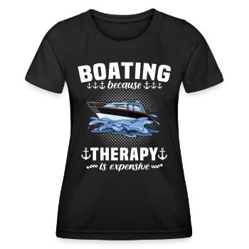 Captain Boating Therapy - Frauen Funktions-T-Shirt - Schwarz - Vorne - AI Model Female 172 light (172cm)