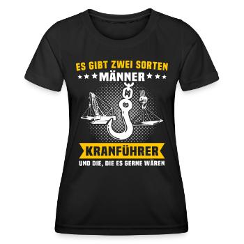Kranführer Kran Kranfahrer - Frauen Funktions-T-Shirt - Schwarz - Vorne - AI Model Female 172 light (172cm)
